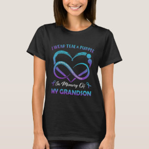 Camiseta Vista A Consciência Suicida Roxo Teal Em Memória D
