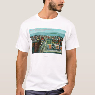 Camiseta Vista aérea da cidade da construção da chamada