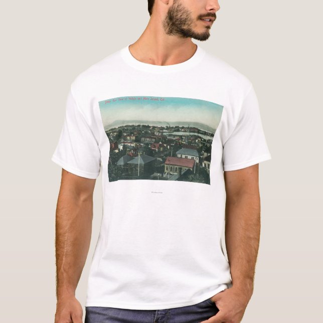 Camiseta Vista aérea da cidade e da ilha da égua (Frente)