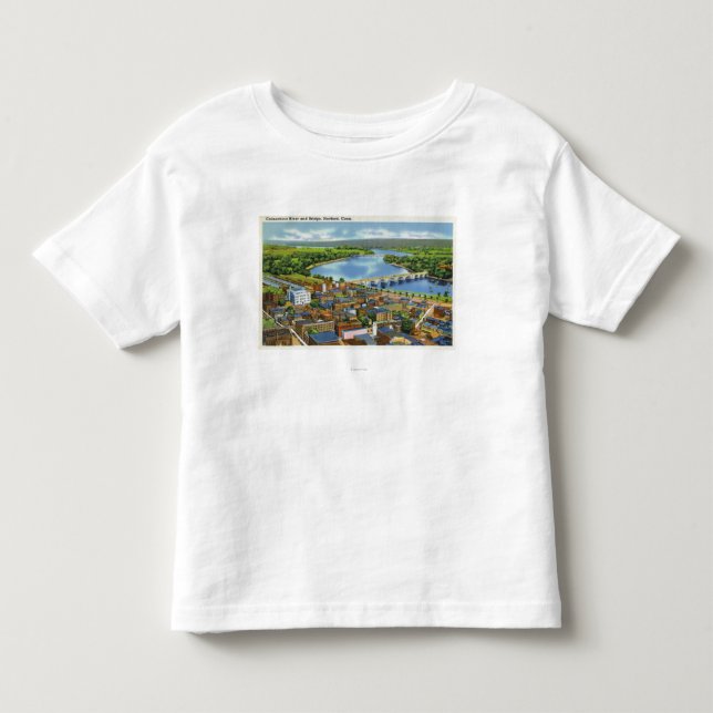 Camiseta Vista aérea da cidade e do Connecticut (Frente)