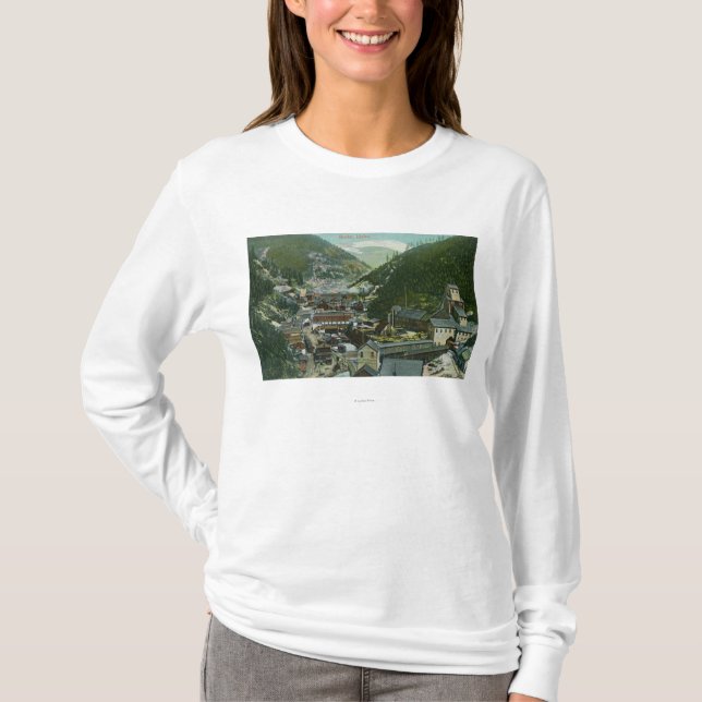 Camiseta Vista aérea da cidade e do MountainsBurke, (Frente)