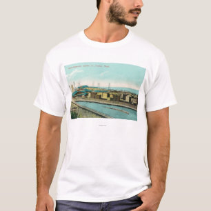 Camiseta Vista aérea da madeira serrada Co de