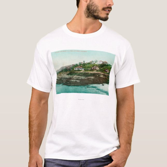 Camiseta Vista aérea das casas de campo e da praia em La (Frente)
