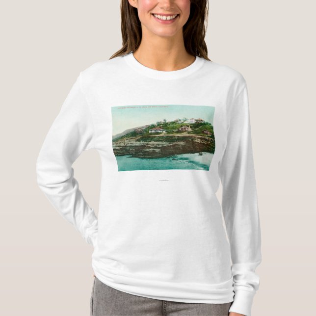 Camiseta Vista aérea das casas de campo e da praia em La (Frente)