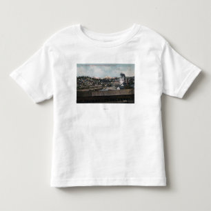 Camiseta Vista aérea do eixo & da cidade de mineração