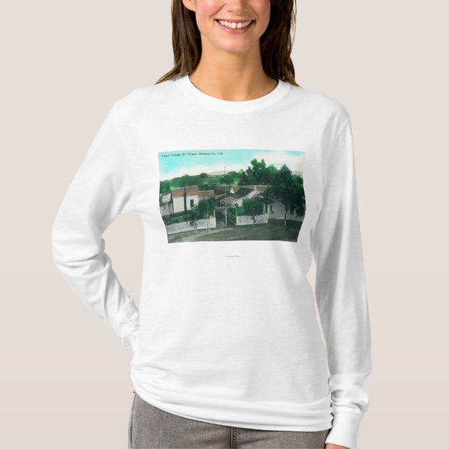 Camiseta Vista aérea exterior da casa de campo francesa (Frente)