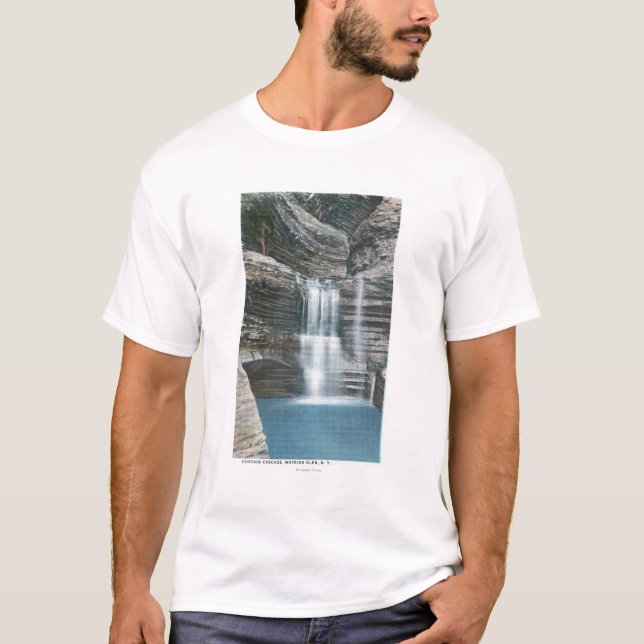 Camiseta Vista da cascata da cortina (Frente)