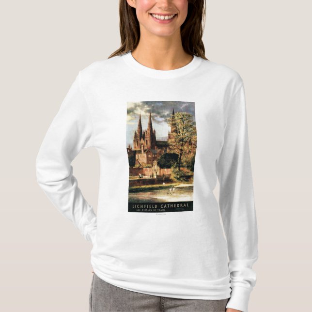 Camiseta Vista da catedral de Lichfield (Frente)