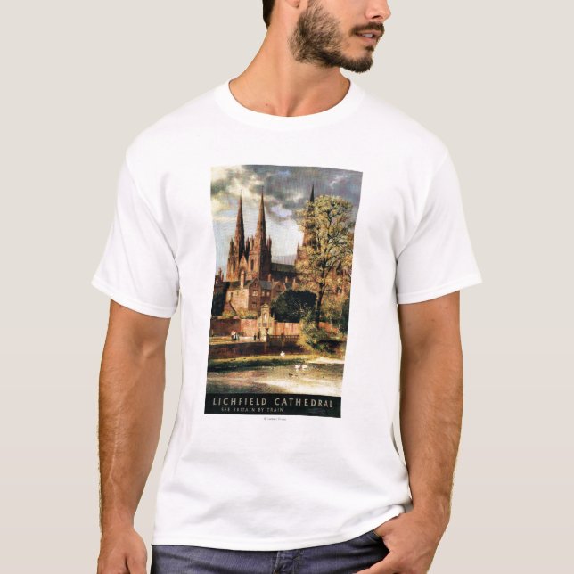 Camiseta Vista da catedral de Lichfield (Frente)