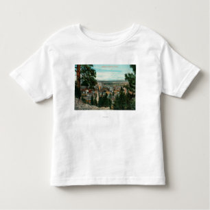 Camiseta Vista da cidade através das árvores