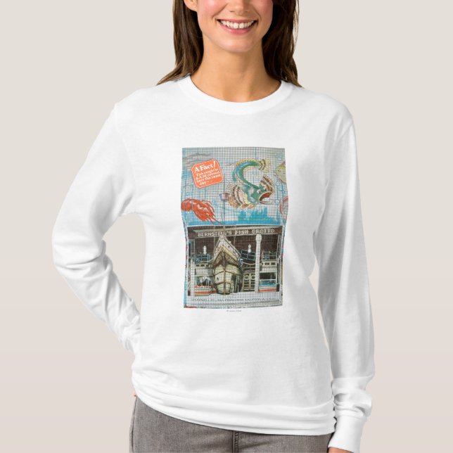 Camiseta Vista da gruta dos peixes de Bernstein com peixes (Frente)