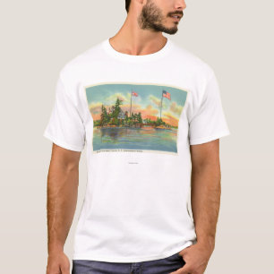 Camiseta Vista da ilha de Zavikon