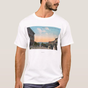 Camiseta Vista da parte alta da cidade do BeachSeaside, OU