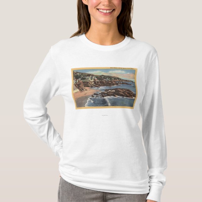 Camiseta Vista da praia do arco com casas (Frente)