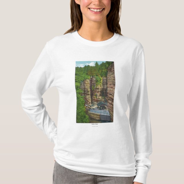 Camiseta Vista da rocha da mesa (Frente)