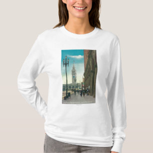 Camiseta Vista da rua do mais baixo mercado que mostra a