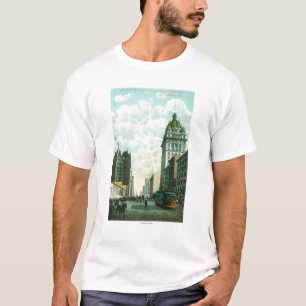 Camiseta Vista da rua do mercado perto do ó e do Kearny