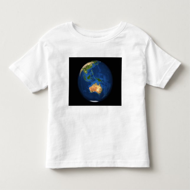 Camiseta Vista da Terra do cheio mostrando a Indonésia, Oce (Frente)