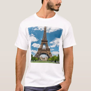 Camiseta Vista da Torre Eiffel do Parque Público Champ de M