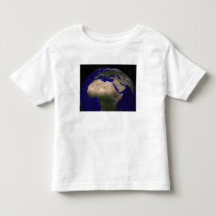 Camiseta Vista de África, Europa, o Médio Oriente, e dent