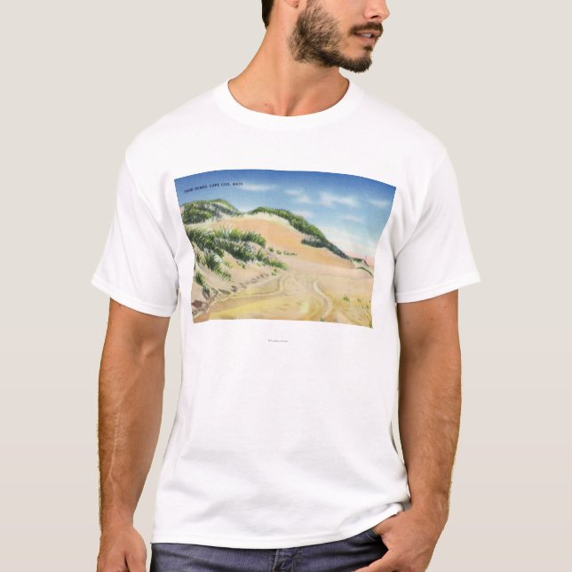 Camiseta Vista de dunas de areia de Cape Cod (Frente)