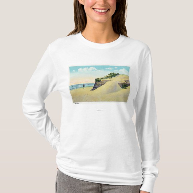 Camiseta Vista de dunas de areia típicas de Nova Inglaterra (Frente)