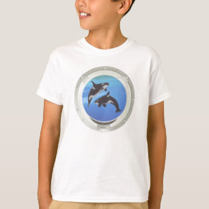 Camiseta vista de janela do mar