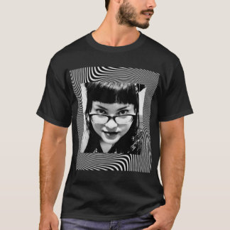 Camiseta Vista de perfuração monocromática