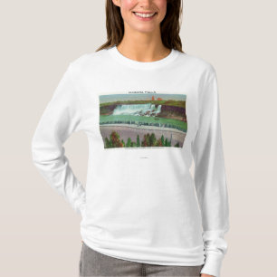 Camiseta Vista de quedas & de costa do americano