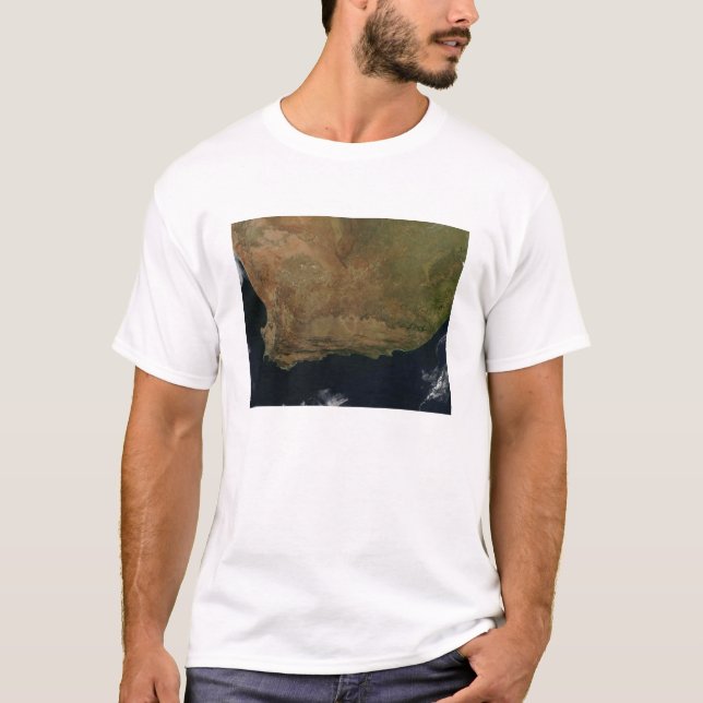 Camiseta Vista de satélite da África do Sul (Frente)