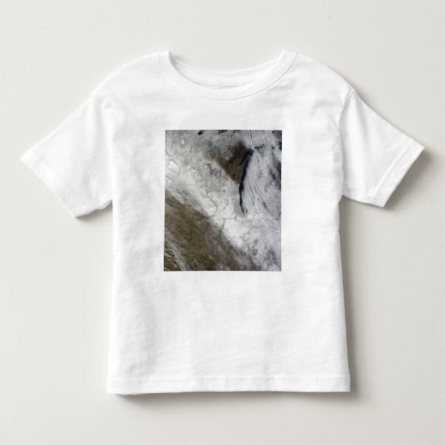 Camiseta Vista de satélite da neve e do frio (Frente)