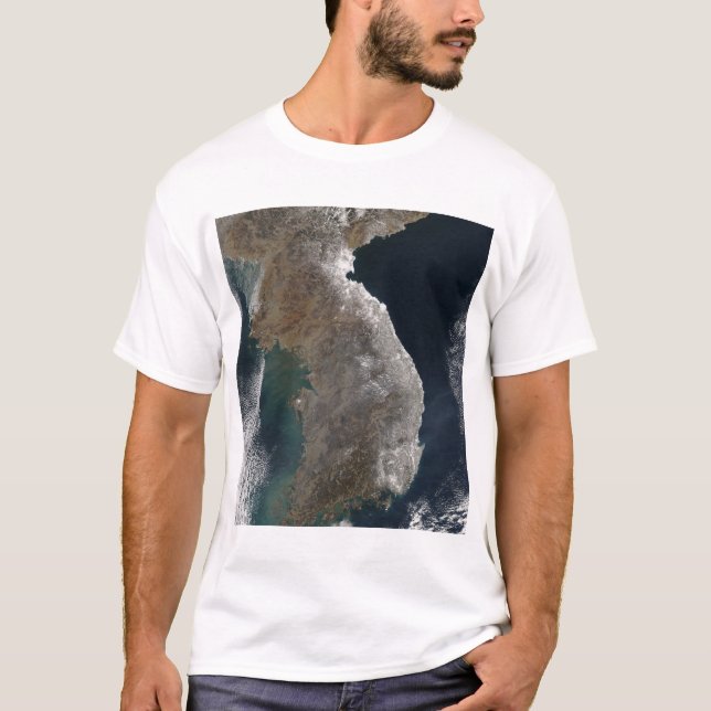 Camiseta Vista de satélite da queda de neve (Frente)