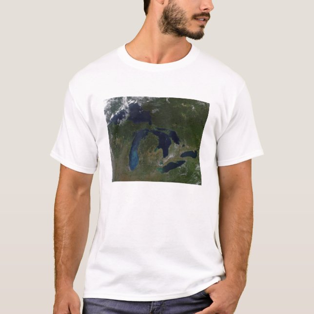 Camiseta Vista de satélite dos Lagos Excelentes (Frente)
