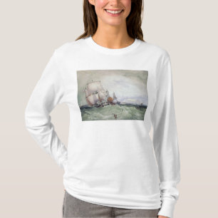 Camiseta Vista de Scarborough, com uma prisão militar do