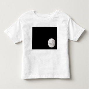 Camiseta Vista de um Lua de cheio, também mostra Marte