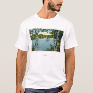 Camiseta Vista de um navio a vapor no rio de Songo