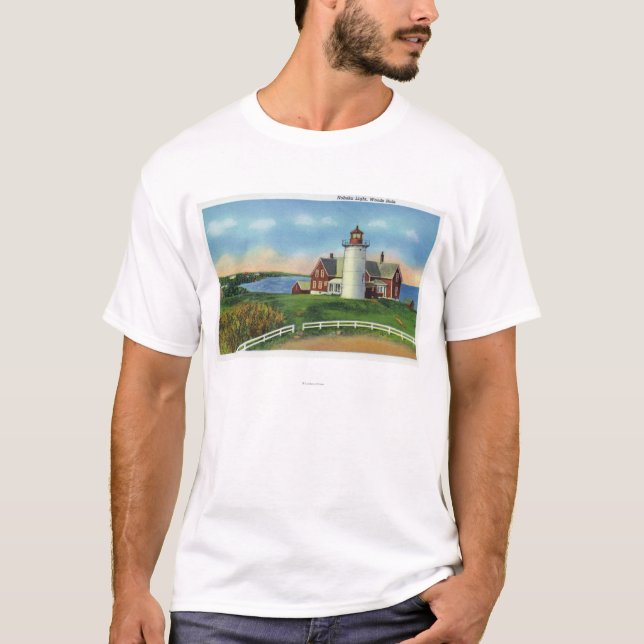 Camiseta Vista do farol de Nobska, furo das madeiras (Frente)