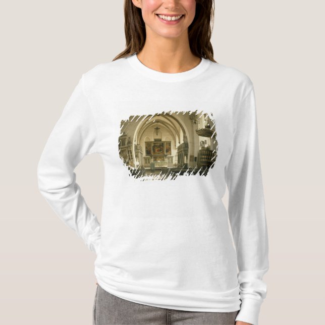 Camiseta Vista do interior da igreja com (Frente)