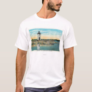 Camiseta Vista do lago Cobbosseecontee e do farol