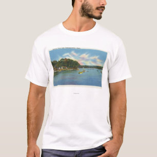 Camiseta Vista do lago Cobbosseecontee na angra de Pernette