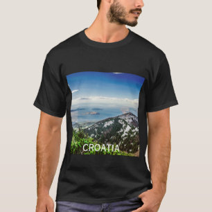 Camiseta Vista do mar de montanhas na Croácia