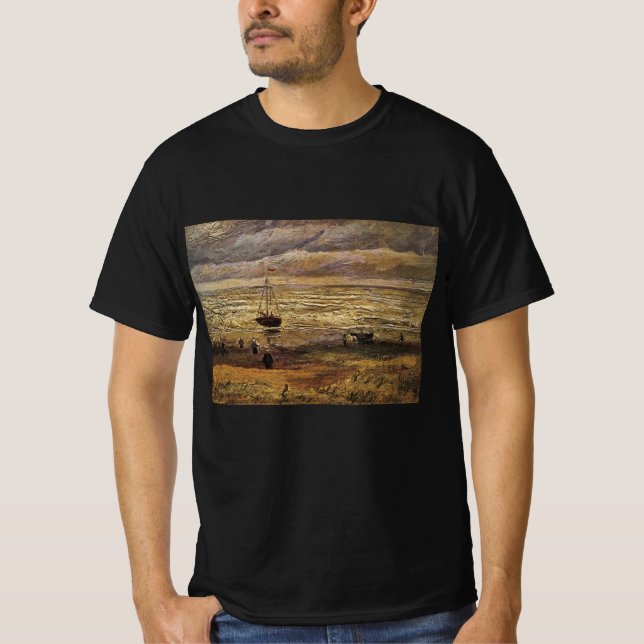 Camiseta Vista do mar em Scheveningen por Vincent van Gogh (Frente)