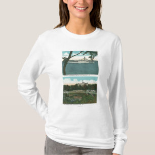 Camiseta Vista do navio a vapor de Ticonderoga e da falha