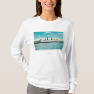 Camiseta Vista do navio a vapor do SP contra a costela de