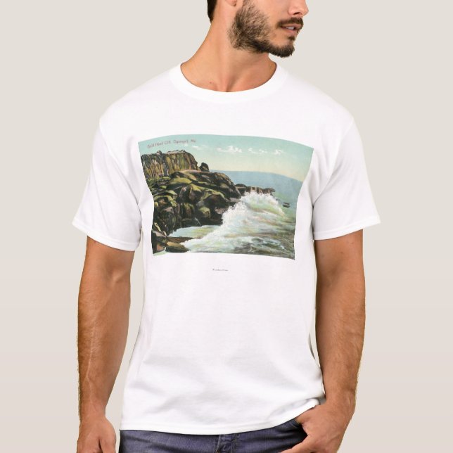 Camiseta Vista do penhasco da cabeça calva (Frente)