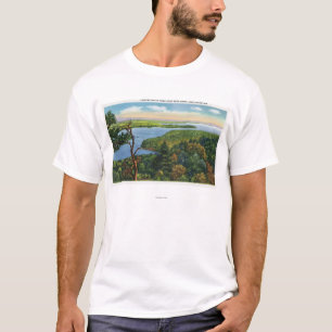 Camiseta Vista do sul do lago da luz da rocha da separaçã