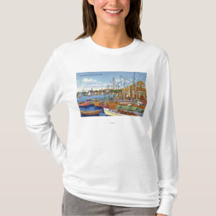 Camiseta Vista dos barcos no porto
