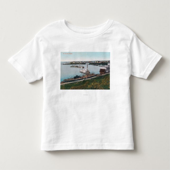 Camiseta Vista dos navios no DockSt. Michael, AK (Frente)