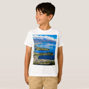 Camiseta Vista em Queenstown do Pico de Bob, Nova Zelândia