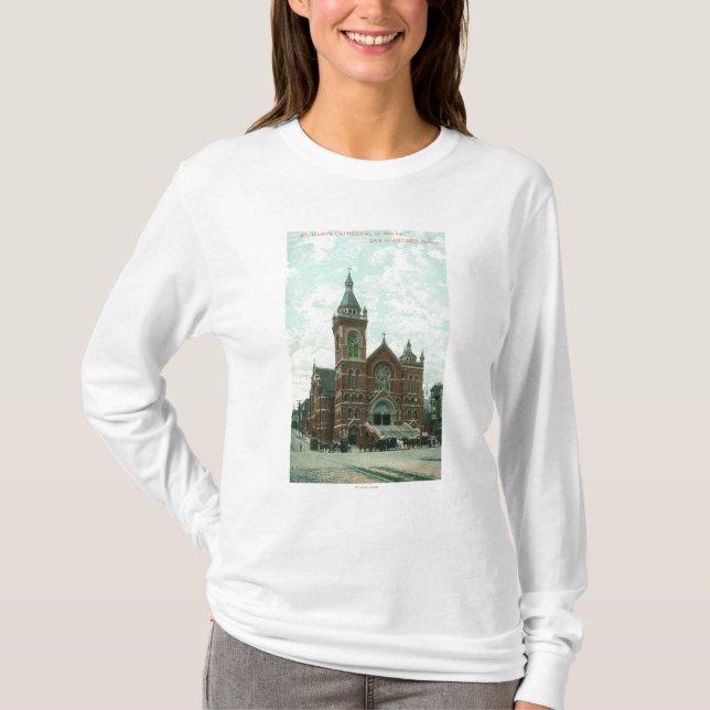 Camiseta Vista exterior da catedral de St Mary (Frente)